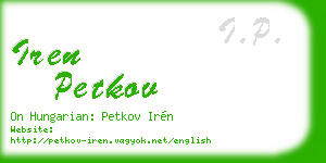iren petkov business card